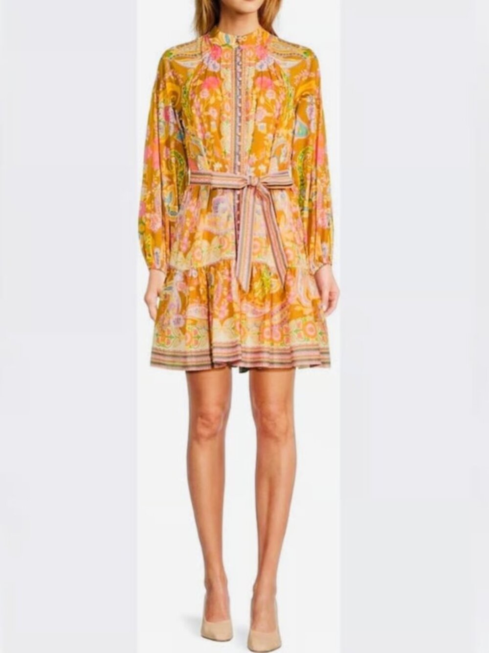 ANTONIO MELANI Brynn Cotton Voile Long Sleeve Dress size 6